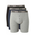 Black-Grey-Navy - Front - Duke Mens D555 London Driver Kingsize Boxer Shorts (Pack of 3)