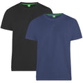 Navy-Grey - Side - Duke Mens D555 Fenton Kingsize T-Shirt (Pack Of 2)