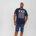 Navy-White - Back - D555 Mens Marco Printed Kingsize T-Shirt