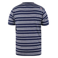 Navy-White - Back - Duke Mens D555 Piccadilly Yarn Dyed Stripe Jacquard Kingsize T-Shirt