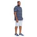 Navy-White - Lifestyle - Duke Mens D555 Piccadilly Yarn Dyed Stripe Jacquard Kingsize T-Shirt