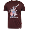 Burgundy - Front - Duke Mens D555 Redbourn Lightning Guitar Kingsize T-Shirt