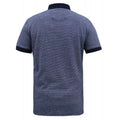 Navy - Back - Duke Mens D555 Oxley Fine Stripe Jersey Patch Pocket Kingsize Polo Shirt