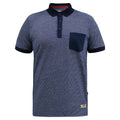 Navy - Front - Duke Mens D555 Oxley Fine Stripe Jersey Patch Pocket Kingsize Polo Shirt