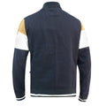 Navy-White-Mustard - Back - Duke Mens D555 Kenington Cut & Sew Quarter Zip Sweatshirt