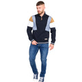 Navy-White-Mustard - Lifestyle - Duke Mens D555 Kenington Cut & Sew Quarter Zip Sweatshirt