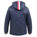 Navy - Back - Duke Mens D555 Angus Diamond Quilted Kingsize Puffer Jacket