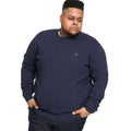 Navy - Side - Duke Mens D555 Jovanni 2 Crew Neck Kingsize Sweatshirt