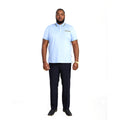 Blue - Side - Duke Mens D555 Talbot Pique Jacquard Kingsize Polo Shirt