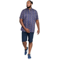 Navy - Lifestyle - Duke Mens D555 Kingston Floral Short-Sleeved Shirt