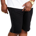 Black-Charcoal - Side - Duke Mens D555 Rayan Jersey Side Stripe Kingsize Shorts (Pack of 2)