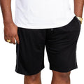 Black-Charcoal - Lifestyle - Duke Mens D555 Rayan Jersey Side Stripe Kingsize Shorts (Pack of 2)