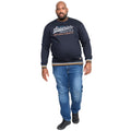 Navy - Side - Duke Mens D555 Marlow Superior Track & Field Crew Neck Sweatshirt