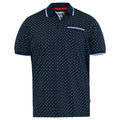 Navy - Front - Duke Mens D555 Oakley All-Over Print Jersey Kingsize Polo Shirt