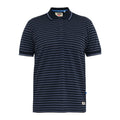 Navy-Teal - Front - Duke Mens D555 Rosemary Stripe Jersey Woven Kingsize Polo Shirt