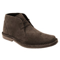 Dark Brown - Front - Roamers Mens Real Suede Classic Desert Boots