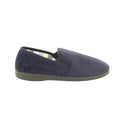 Navy - Back - Sleepers Mens Harry Memory Foam Twin Gusset Slippers