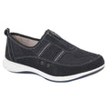 Navy - Front - Boulevard Womens-Ladies Suede-Textile Shoes