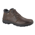 Dark Brown - Front - IMAC Mens Leather 4 Eye D Ring Laced Ankle Boot