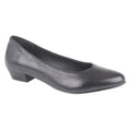 Black - Front - Mod Comfys Womens-Ladies Leather Court Shoes