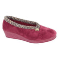 Burgundy-Ocelot - Front - Sleepers Womens-Ladies Dawn Slippers