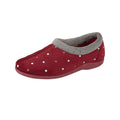 Burgundy - Back - Sleepers Womens-Ladies Sophie Velour Slippers