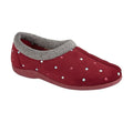 Burgundy - Front - Sleepers Womens-Ladies Sophie Velour Slippers