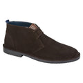 Dark Brown - Front - Roamers Mens Suede Desert Boots