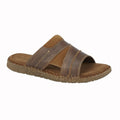 Brown - Front - Roamers Mens Suede Sandals