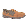 Tan-Brown - Front - Scimitar Mens Boat Shoes