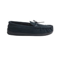 Navy - Back - Mokkers Mens Adie Suede Moccasin Slippers