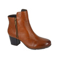 Tan - Front - Cipriata Womens-Ladies Cleope Leather Ankle Boots