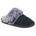 Black - Front - Sleepers Womens-Ladies Jeanie Mule Slippers