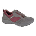 Grey-Burgundy - Front - Aztrek Womens-Ladies Glyndwr Nubuck Walking Shoes