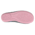 Grey-Pink - Back - Sleepers Womens-Ladies Aria Star Motif Knitted Slippers