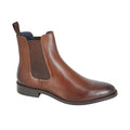 Dark Brown - Back - Roamers Mens Plain Leather Ankle Boots