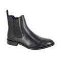 Black - Front - Roamers Mens Plain Leather Ankle Boots