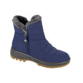 Navy - Front - Boulevard Womens-Ladies Nylon Side Zip Ankle Boots