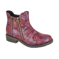 Burgundy - Front - Cipriata Womens-Ladies Agatina Floral Ankle Boots