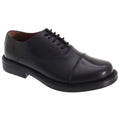 Black - Front - Scimitar Mens Capped Oxford Cadet Shoes