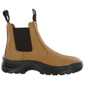 Tan - Back - Grafters Mens Grain Leather Chelsea Safety Boots