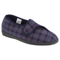 Navy Blue - Front - Sleepers Mens Julian II Wide Fitting Slippers