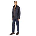 Navy - Side - Maine Mens Waxed Funnel Neck Jacket