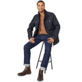 Navy - Lifestyle - Maine Mens Waxed Funnel Neck Jacket