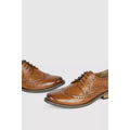 Tan - Back - Maine Mens Mason Grain Leather Brogues