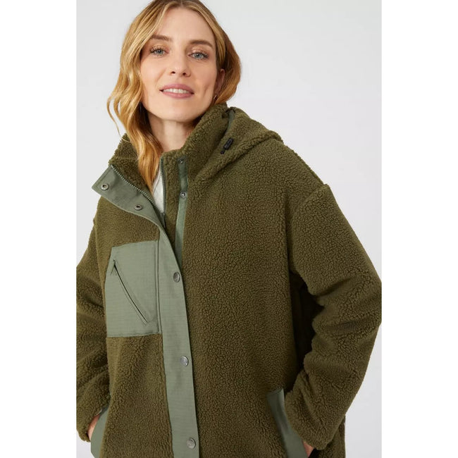 Mantaray Womens Ladies Borg Hooded Parka Discounts on great Brands