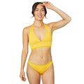 Mustard - Front - Mantaray Womens-Ladies Textured Halter Neck Tankini Top