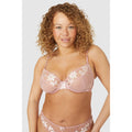 Pink - Front - Gorgeous Womens-Ladies Appliqué Embroidered Bra