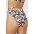 White-Brown - Back - Gorgeous Womens-Ladies Zebra Print Mid Rise Bikini Bottoms