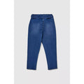 Dark Blue - Back - Blue Zoo Girls Paperbag Jeans